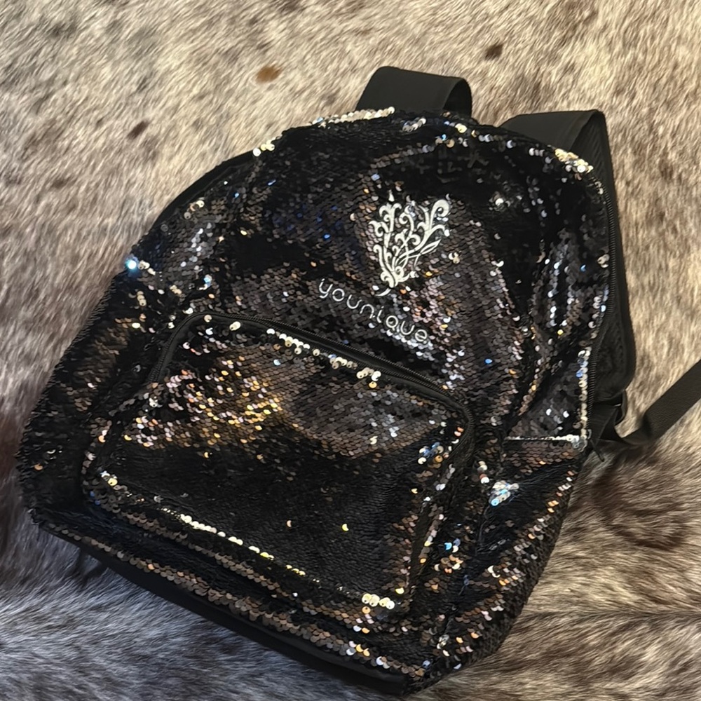 Younique Black Sequin Women's Backpack